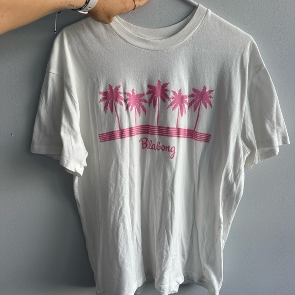 Billabong White Tee with Pink Graphic - Picture 1 of 4